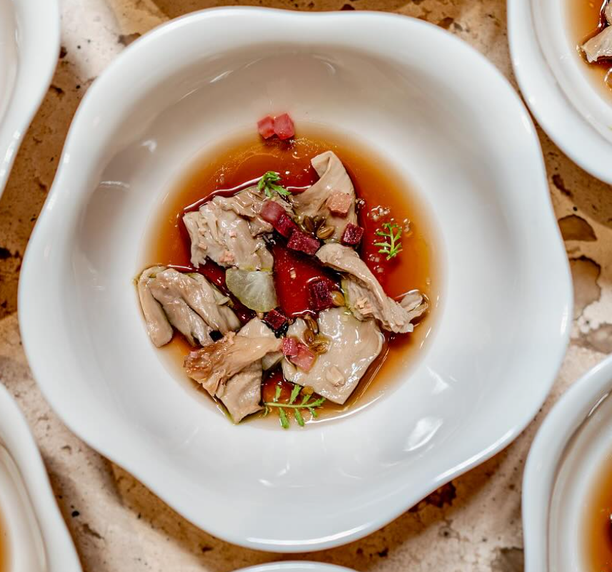 Smoked Duck with Curry Leaves and Beetroot